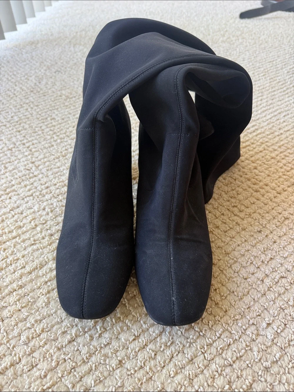 Donald J. Pliner Black Over-the-Knee Stretch Boot with Metallic Block Heel 9.5